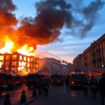 massive blaze engulfs downtown district emergency services respond 1761869002