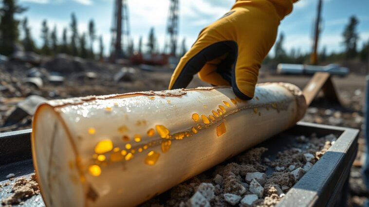 visible gold confirmed at roy on sunbeam property as drilling traces mineralised package 1773339262